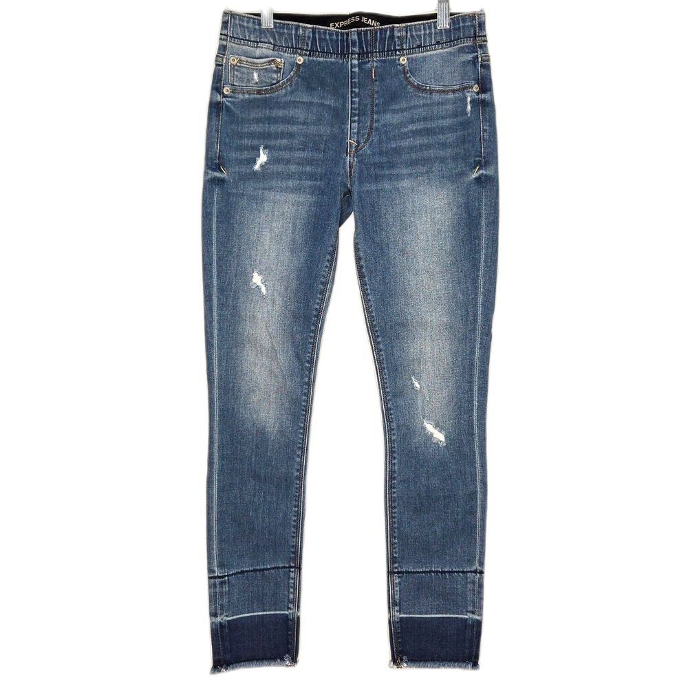 EXPRESS EXP Supersoft Ankle Legging Jeans | Women's Size 2R | Distressed Elastic